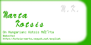 marta kotsis business card